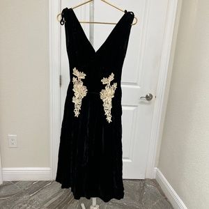 Vintage black velvet dress